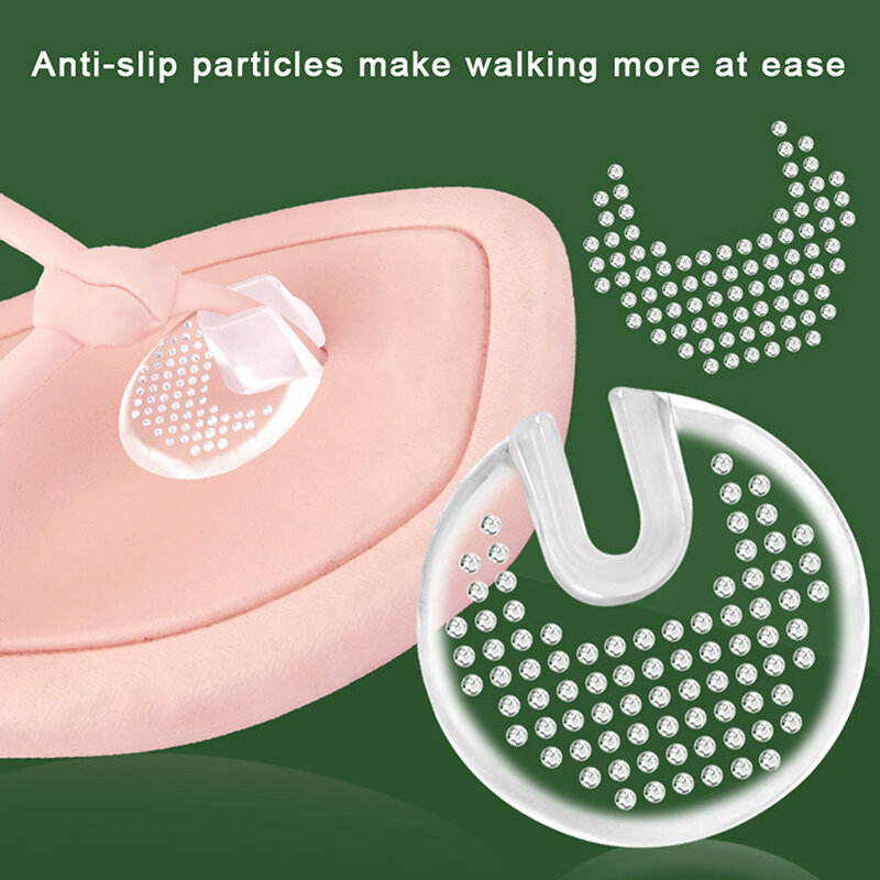 Silicone Anti-Slip Transparente Flip Gel Almofada, pequeno ponto redondo, antepé sapato Pad, Toe Protector, Flip-Flop GEL, 2 pcs