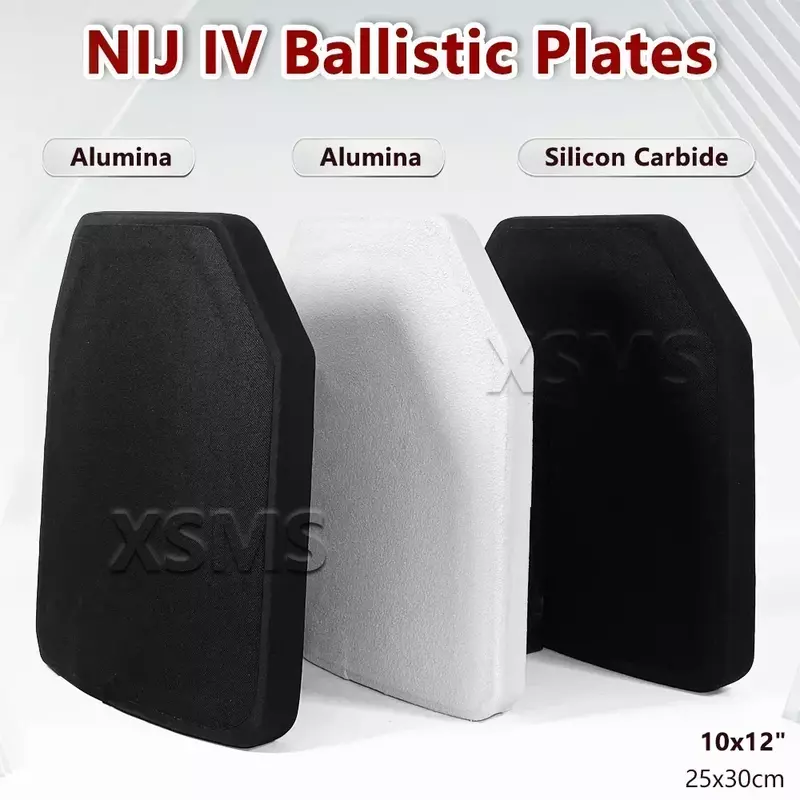 10"x12" 1 Pcs NIJ Level IV Bulletproof Plate Ballistic Insert Vest Stand Alone PE+AL / PE+SIC Ceramic Hard Panel Body Armor