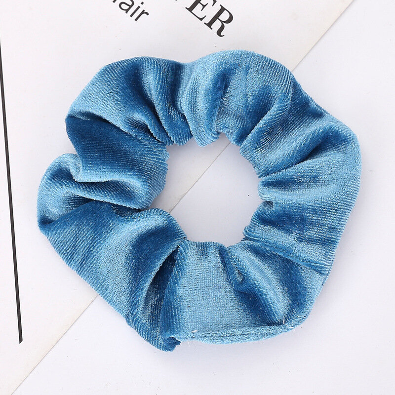 Woman Velvet Scrunchies Solid Hair Ring Ties For Girls Ponytail Holders Rubber Band Elastic Hairband Hair Accessories Headwear