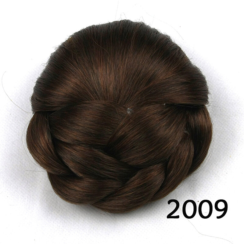 Chignon penteado extensão do cabelo para mulheres, pedaço de cabelo Updo, clip-in bun, preto e marrom