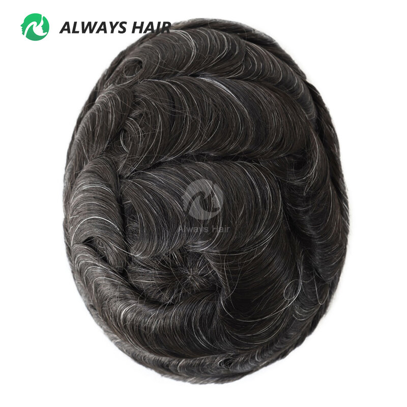 I SKIN Men's Capillary Prothesis 0.12-0.14mm Indian Human Hair 130% Hair Density Men Toupee 6x8 6x9 7x9 7x10 8x10 Size Wig Man
