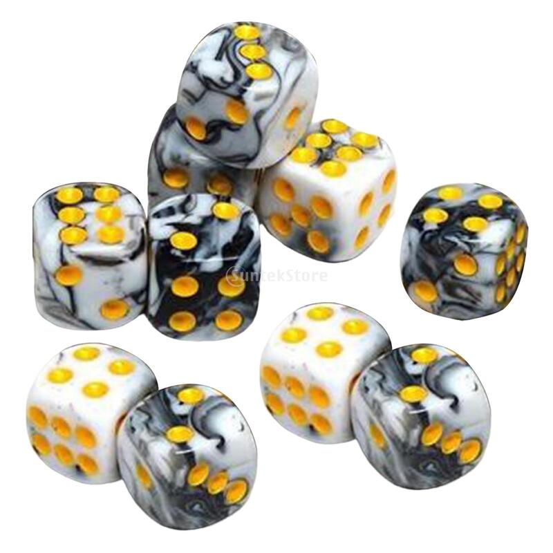 10Pcs Six Sided Dices Set D6 Dice Multi-Side Dices Set Math Teaching Aids for DND RPG Role Playing Table Board Games