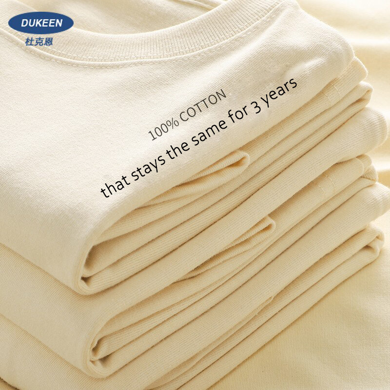 Тяжелая Мужская футболка большого размера Dukeen 280gsm, летняя футболка с короткими рукавами из 100% хлопка, простая повседневная мужская одежда, 9,9 унции
