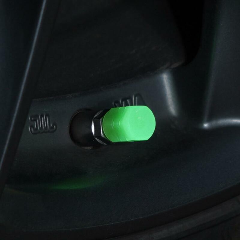 Tapa de válvula de neumático de coche, accesorio de protección de válvula Universal resistente, autoluminoso, 4 piezas