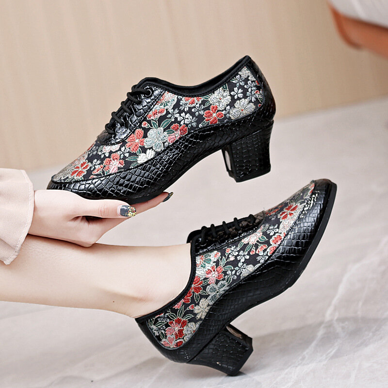 Nuove donne Tango/scarpe da ballo latino fondo morbido stampa leopardata scarpe da ballo Salsa moderne per ragazze signore tacchi 5cm
