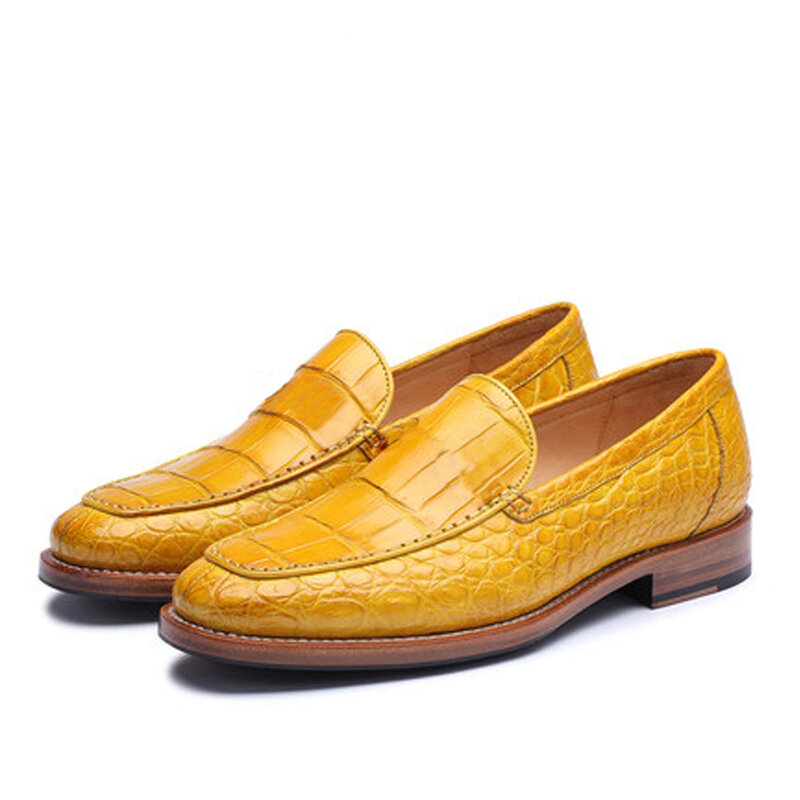 CWV-zapatos de piel de cocodrilo para hombre, mocasines masculinos, novedad