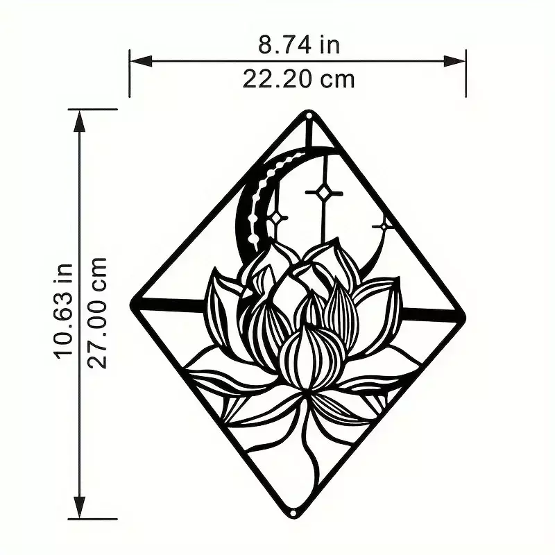 Metal Lotus Decor para Wall Art, Lua Flor Ornamento, Pendurado Logo Escultura, Decoração para casa, Artesanato