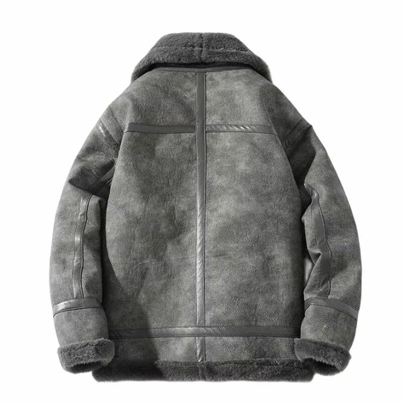 브랜드 가죽 재킷 및 플러스 벨벳 두꺼운 패션 대형 사이즈 카키 남자 PU 재킷, 모피, 가을 겨울 두꺼운 고급