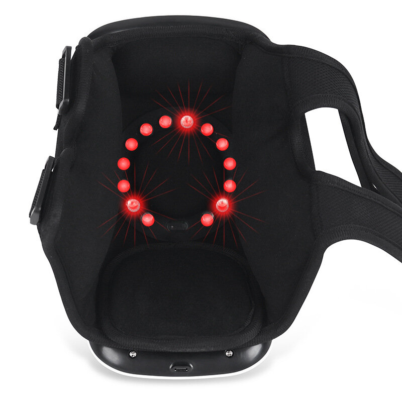 Massageador de joelho elétrico compressa quente fisioterapia lcd displaytouch controle vibração massagem na articulação do joelho dispositivo alívio da dor