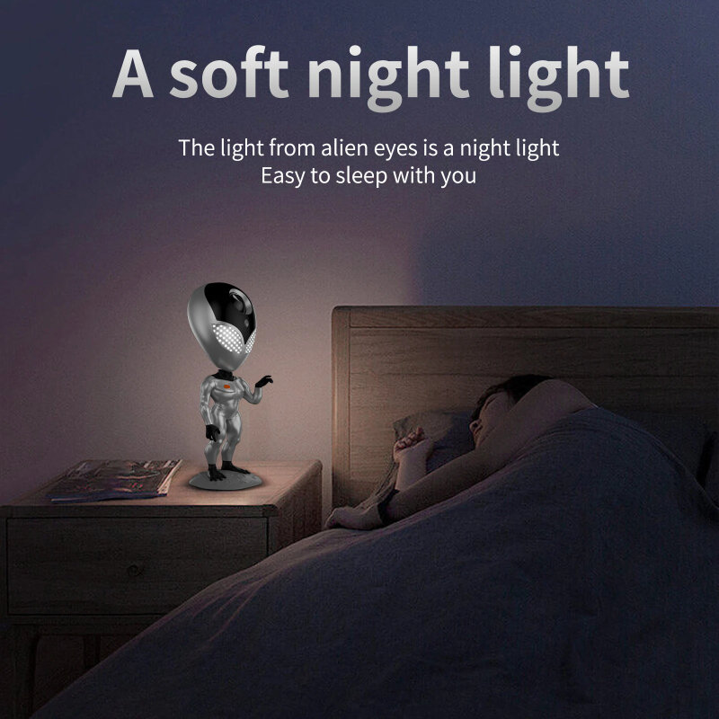 LED Alien Projector Camping Lamp Nebula Projection Interactive Atmosphere Night Light Bedroom Desktop Decoration Children's Gift