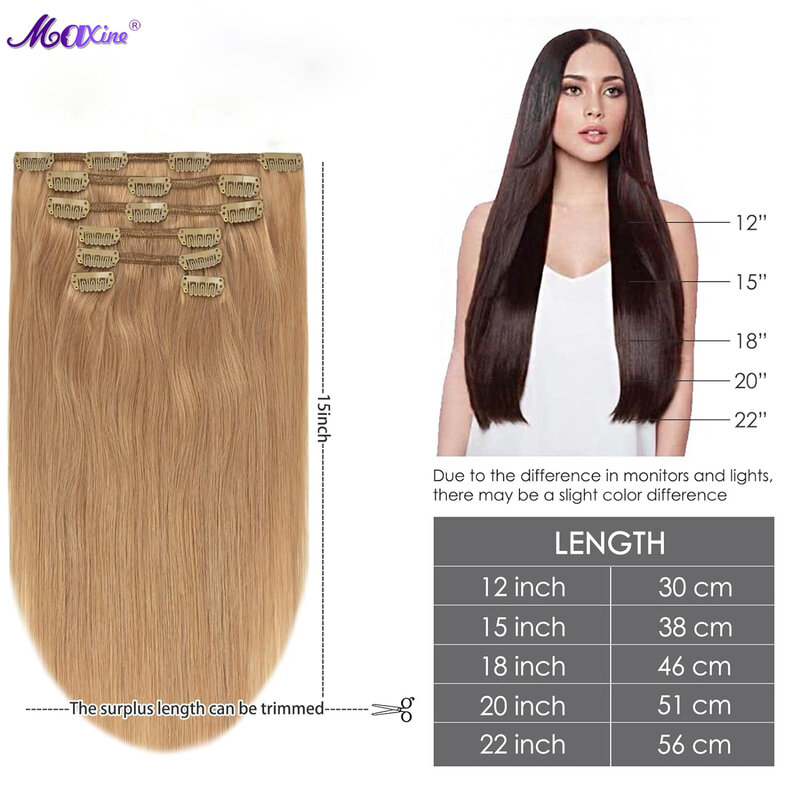 Maxine Clip in Hair Extensions Real Human Hair Invisible Brazilian Hair Brunette Clip in Human Hair Extensions Seamless Clip ins