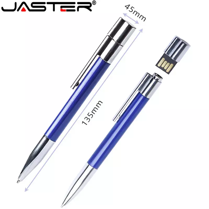 JASTER-unidad Flash USB para bolígrafo, bandeja de Metal de 64GB, 32GB, 16GB, 8GB, disco U, regalo de negocios creativo