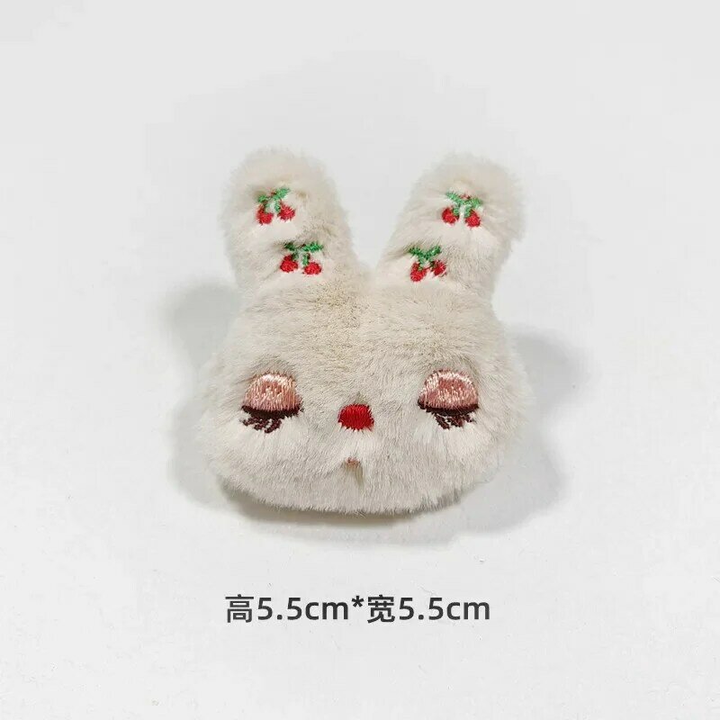 Apliques de muñecas de conejo para manualidades, accesorios de costura, guantes, calcetines, decoración, 6x5,5 cm