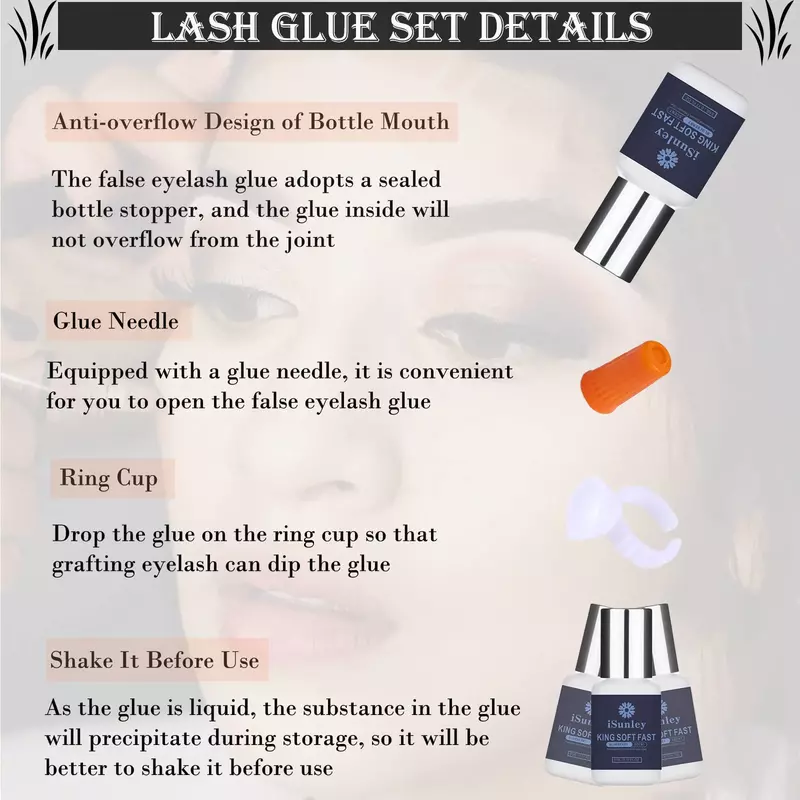ISunley New Eyelash Glue 0.5S Quick-dry Eyelash Extension Private Brand Wholesale Waterproof Professional Eyelash Extension Glue