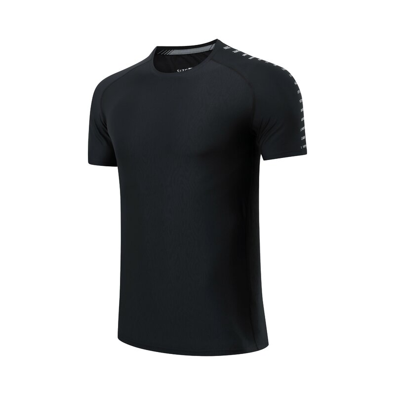 Camisetas esportivas de poliéster para homens, treinamento de ginástica, manga curta, estampas casuais, camisa corrida, roupa seca rápida