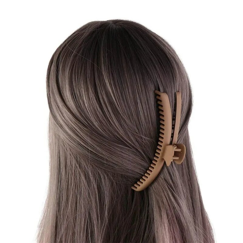Solid Color Matte Claw Clip Temperament Korean Style Large Geometric hair claw Acrylic Hairpin Thin Shark Clip Lady