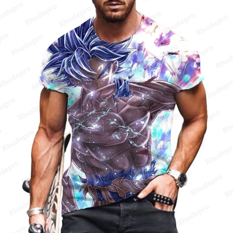 Мужская футболка с коротким рукавом Goku, серая футболка с коротким рукавом и принтом дракона жемчуга Z, весна 2024
