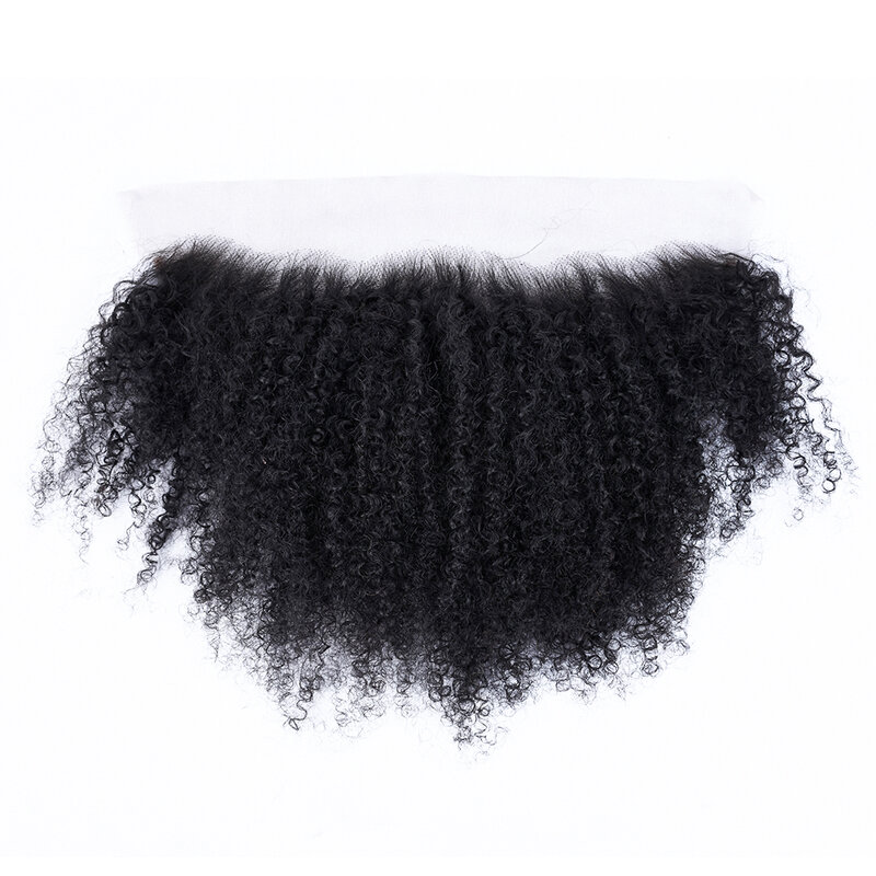 Luxediva Mongolian Afro Kinky Curly Human Hair Bundles With 13x4 Lace Frontal Closure 4B 4C Extension Weave Virgin Hair Remy