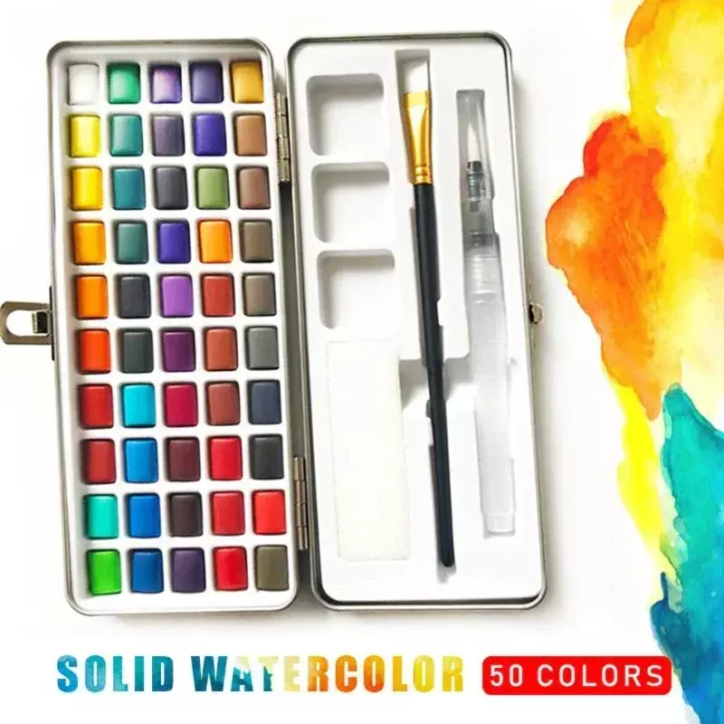 Colori ad acquerello solidi Set di colori ad acqua per la pittura artistica Nail Design 224
