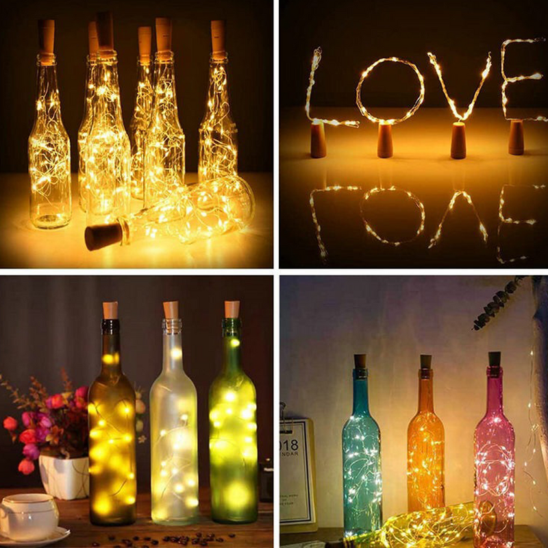Bar LED wein flasche kork string lichter Fee Lichter IP65 Wasserdicht Dekoration Licht DIY Weihnachten Hochzeit hotel Party Girlanden