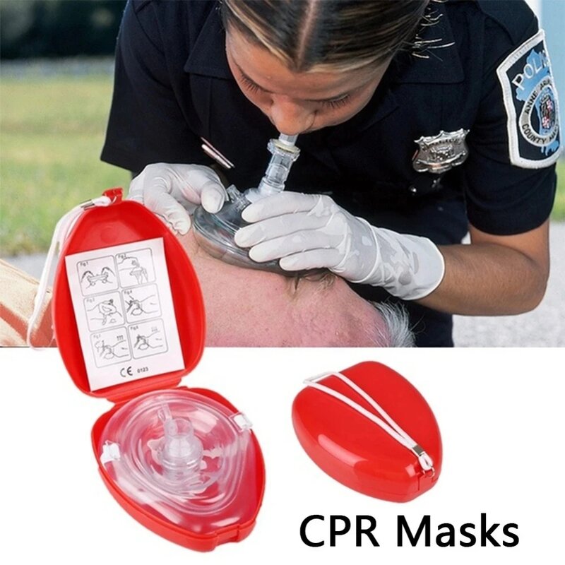 Mascarilla de respiración Artificial, máscara de válvula de respiración unidireccional, primeros auxilios, entrenamiento de RCP, protección de rescate, accesorios de máscara, 1 unidad