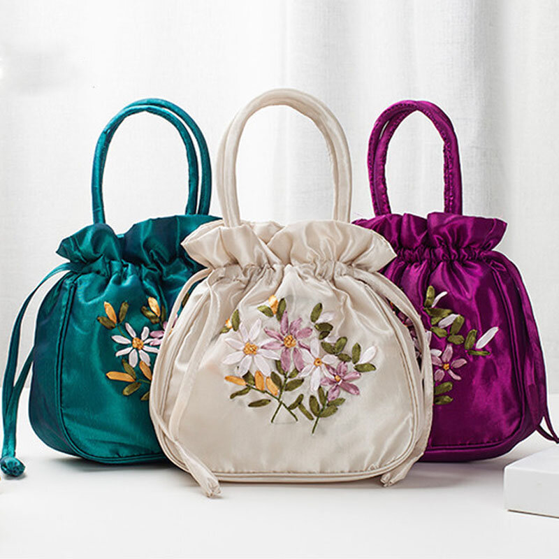 Женская сумка-ведро с верхней ручкой, дамская сумочка, сумка для телефона, летний маленький кошелек, сумка на шнурке с цветочным рисунком