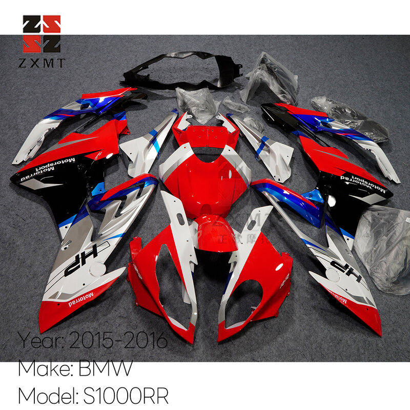 ZXMT-motocicleta ABS plástico carenagem completa Kit, Cowling, Cowling, carroçaria, fosco, cinza gelo, tubarão, rosa, 2015, 2016, BMW S1000RR, 15, 16