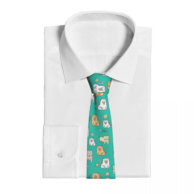 Dasi klasik pria, untuk pesta pernikahan bisnis dewasa dasi leher kasual kucing lucu gaya kartun