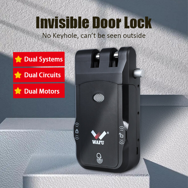 WAFU Invisible Electric Door Lock Remote Controller Unlock Tuya APP Unlock Function Optional Install on Indoor for Home Security