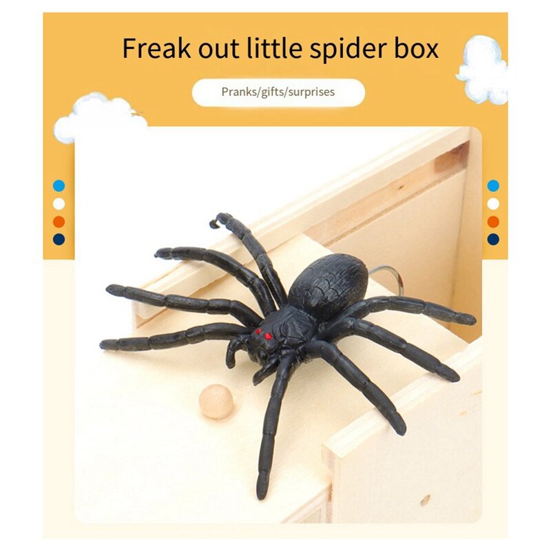 5PCS Spider Box Fake For Kids Finger Through Nail Toys Halloween Party Favors Funny Prank Toy Cute Gift