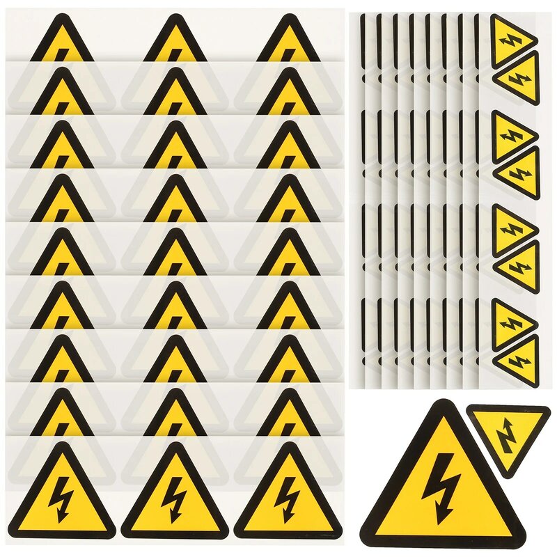Tofficu Yellow Stickers High Voltage Electrical Shock Hazard Vinyl Sticker Electric Shock Disconnect Power Before