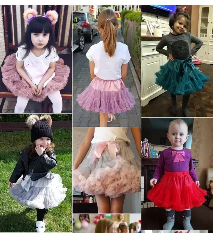 Лидер продаж, юбки-пачки для девочек, однотонное пушистое фатиновое бальное платье принцессы, юбка-пачка, детское платье для балета, детское платье для выступления PP001