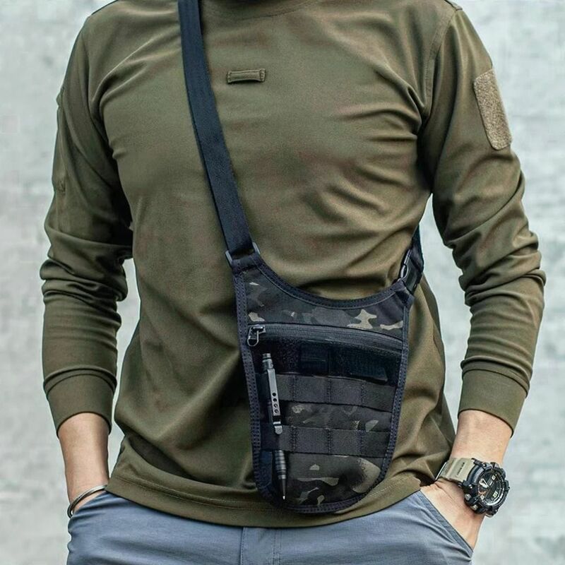 Bolso de hombro oculto de nailon antirrobo, bolsa práctica para axilas, accesorios de caza
