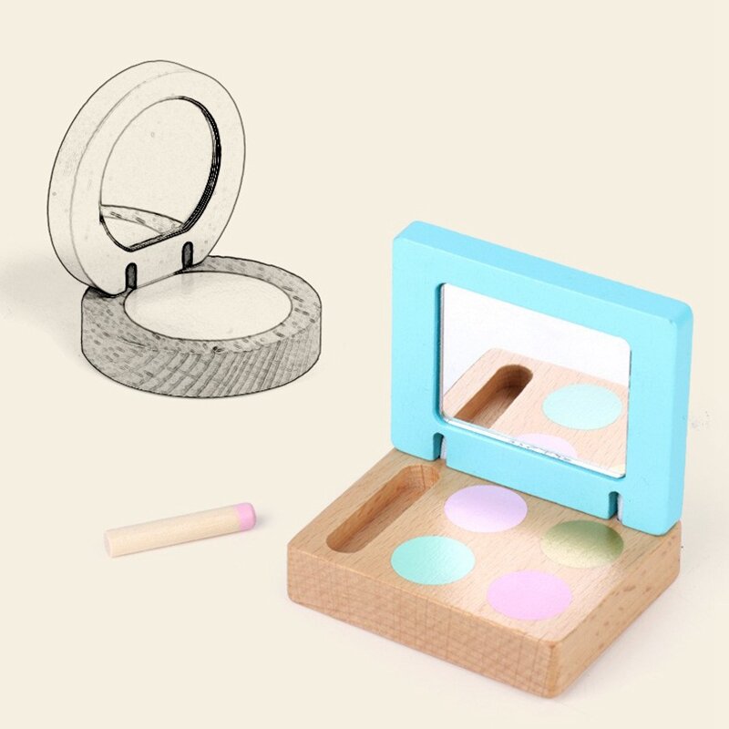 12 Stuks Houten Doen Alsof Spelen Make-Up Speelset Voor Meisjes Rollenspel Cosmetica Speelgoed Simulatie Schoonheidsaccessoires Voor Kinderen