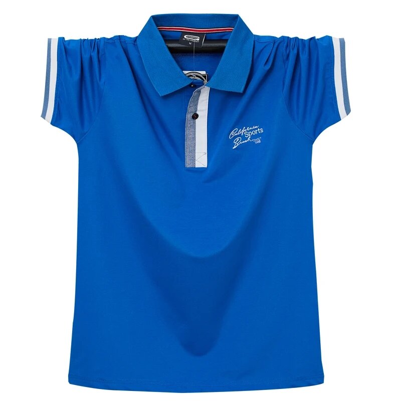 Stylish Summer Cotton Polo Shirt Men's short-sleeved button-down polo shirt Men's business pullover lapel half-sleeve T-shirt