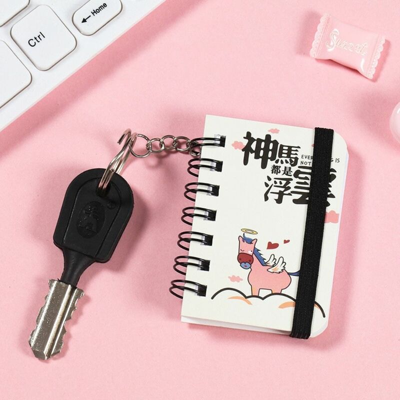 Journal Planner Notebook Keychain Creative Hanging Small Book Keychain with Notepad Kawaii Pocket Mini Notebook School Supply