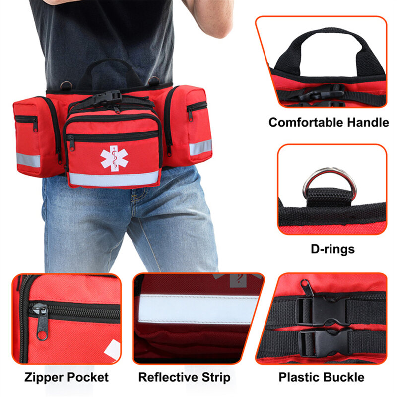 Tas Kit pertolongan pertama medis tas penyimpanan portabel tas darurat mendaki berkemah bertahan hidup bencana kapasitas besar peralatan berkemah
