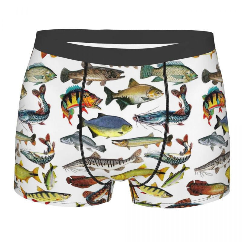 Мужские трусы-боксеры различных цветов с тропическими рыбками, дышащие трусы, шорты высокого качества с 3D принтом, подарки на день рождения