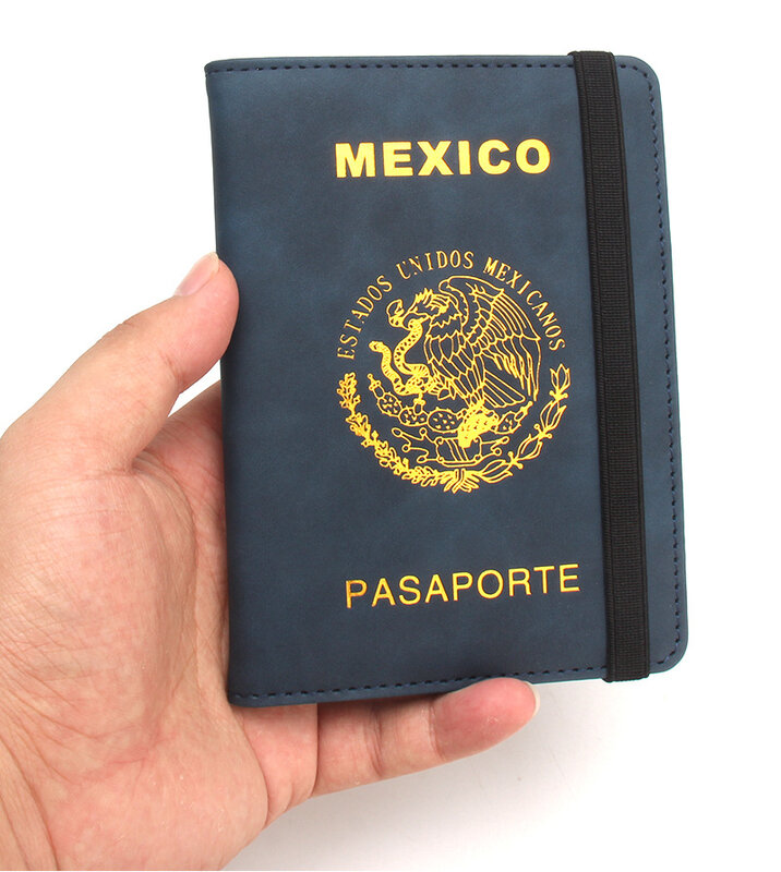 Couverture de passeport en cuir PU pour hommes et femmes, étui porte-cartes, protecteur pour documents de voyage, Estados Unidos Mexicanos