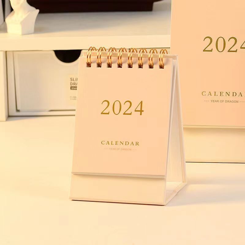 Kalender meja lucu Mini 2024 Dekor Desktop lucu kalender kreatif penjadwal harian perencana Agenda tahunan penyusun hadiah kantor