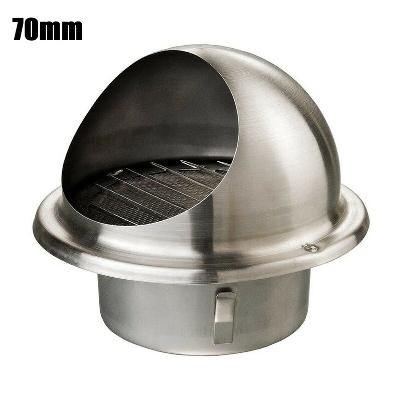 External Air Vent Grille Extractor Home Improvement Kitchen Fans Outlet Vent Wall Brushed Bull Nosed Round Silver