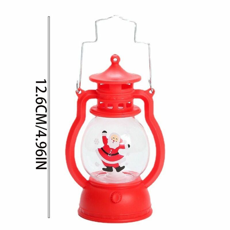 Snowman Plastic Christmas Lantern Lights, Lâmpada de vento decorativa portátil, Pequena lâmpada de óleo, Componentes eletrônicos, Santa