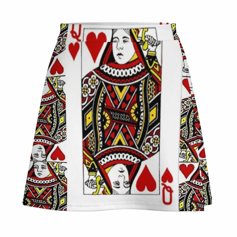 Królowa serc karty do gry grafika Mini spódnica spódnica spódnica nowa w ubraniach