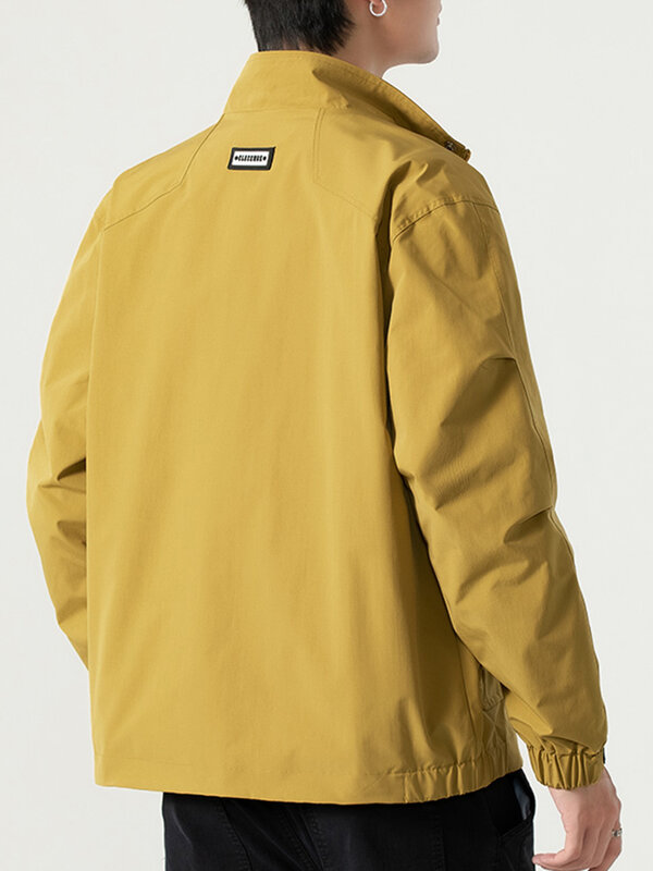 男性用スタンドカラー付きマルチポケット防風ジャケット,ジッパー式ウインドブレーカー,ラージサイズ8xl,2023