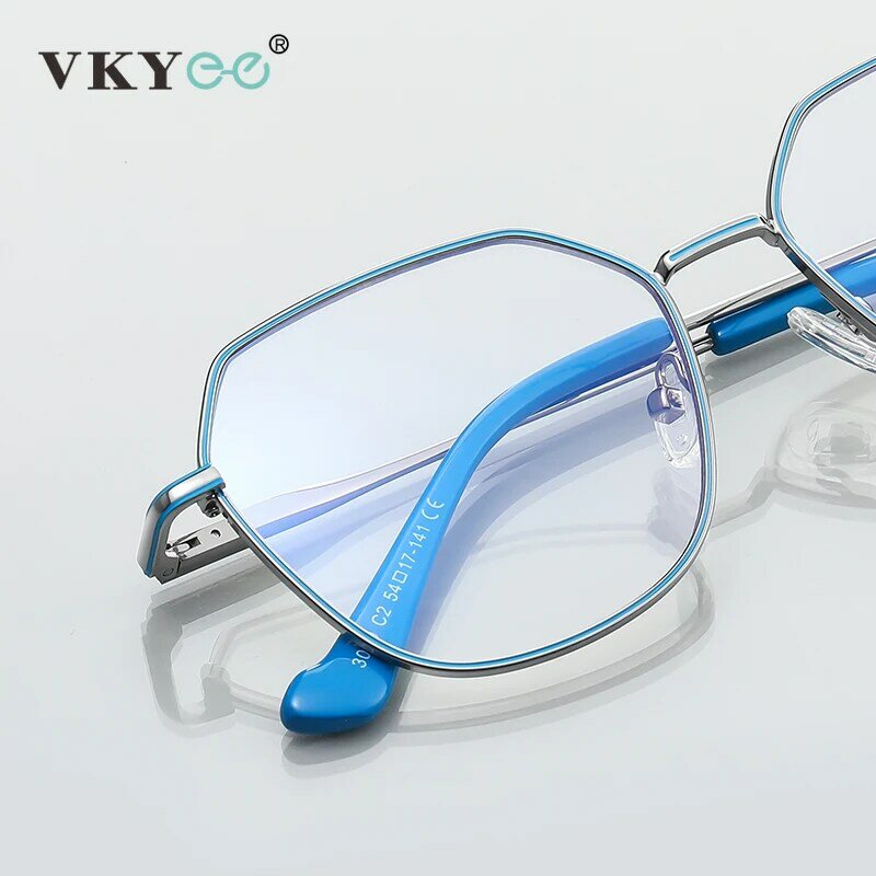 Vicky-ブルーライトブロッキング老眼鏡,レトロ,男性と女性,コンピューターフレーム,1.56光矯正レンズ