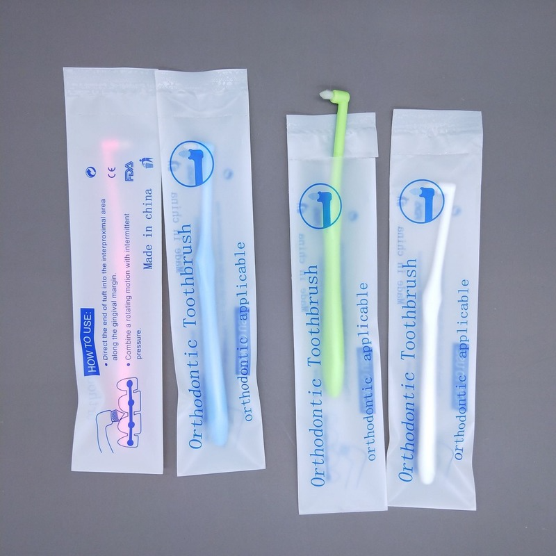 Escova de dente interdental oral, escova ortodôntica, correção macia do cabelo, chaves dos dentes, cuidado dental do fio dental, 1pc