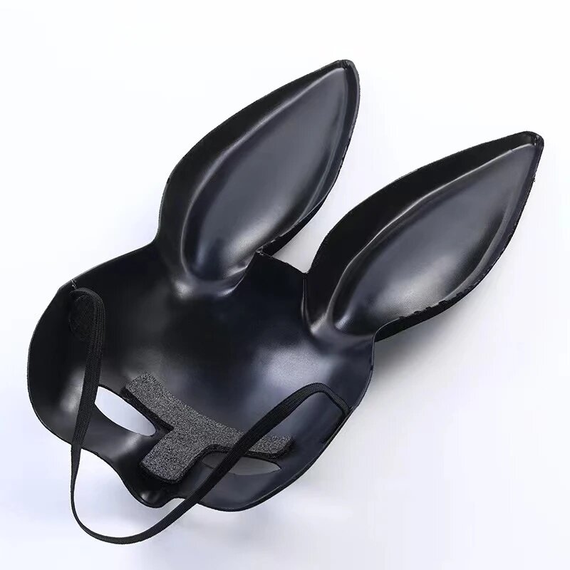 Máscara de Orejas de conejo Sexy para mujer, accesorios de juegos de Anime, máscaras negras, accesorios de fiesta, club nocturno, Bar, Cosplay, regalos de navidad