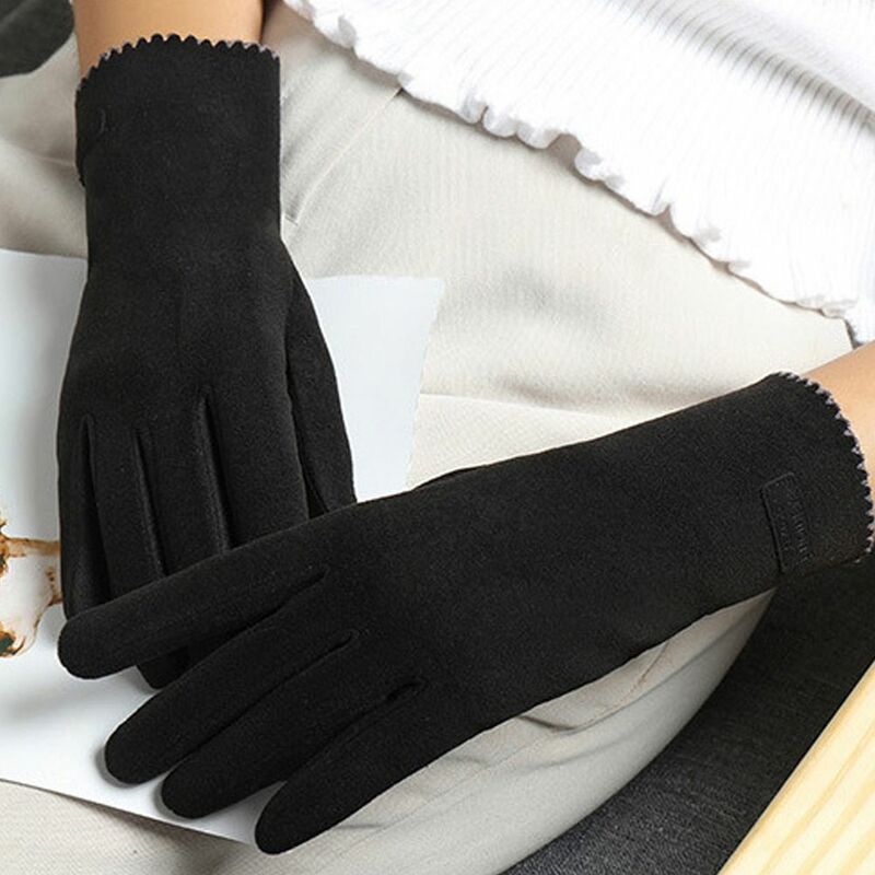 Anti-Slip Houd Warme Handschoenen Nieuwe Winddichte Touchscreen Wanten Duitse Fluwelen Full Finger Handschoenen Vrouwen