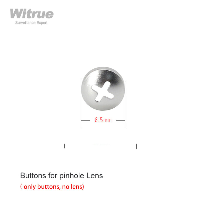 CCTV Accessories Metal Buttons for Phinhole Camera Lens with Screw Mount Size 6.4mm * P0.5 Diameter 8.5mm