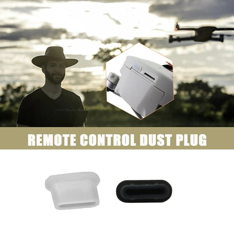 2 pces plugue de poeira para dji mini 3 pro controle remoto com tela rc/RC-N1 bateria porto de carregamento poeira plug proteção à prova de umidade